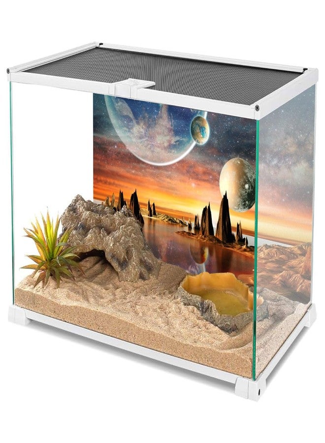 AWERT خلفية حوض أسماك AWERT مقاس 48 × 18 بوصة، بتصميم مجرة، منظر فضائي للكواكب من الأرض، خلفية لحوض أسماك، خلفية لحوض أسماك صحراوي حار - Image 3
